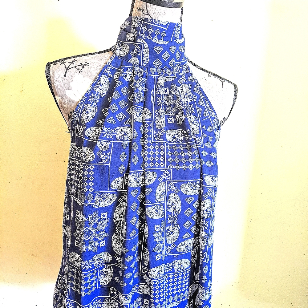 Sienna Sky Blue Sleeveless Dressier Tank Top